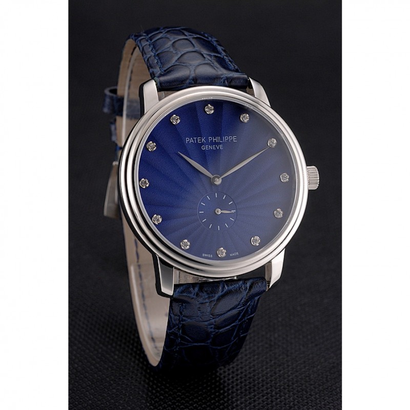 Patek Philippe Calatrava Replica Watch, Quartz, Japanese Movement, Blue Dial, Stainless Steel Case