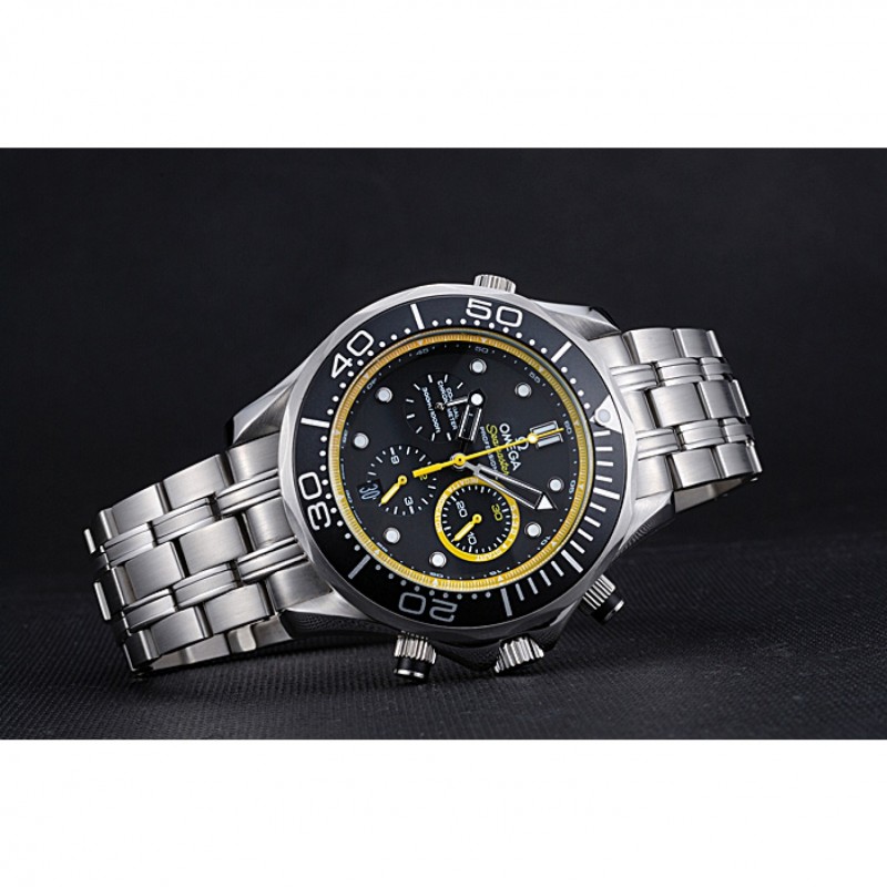 Omega Seamaster 622060 Replica Watch, Quartz, Black Dial, Stainless Steel Case & Bezel