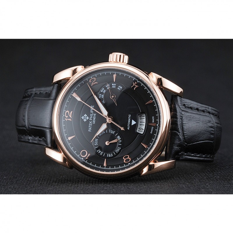 Patek Philippe 1454235 Kinetic Auto Silver Dial 18k Rose-Gold Plated Case Replica Watch