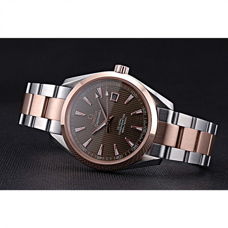 Omega Seamaster 622168 Replica Watch, Automatic Movement, Brown Dial, Brushed Stainless Steel Case