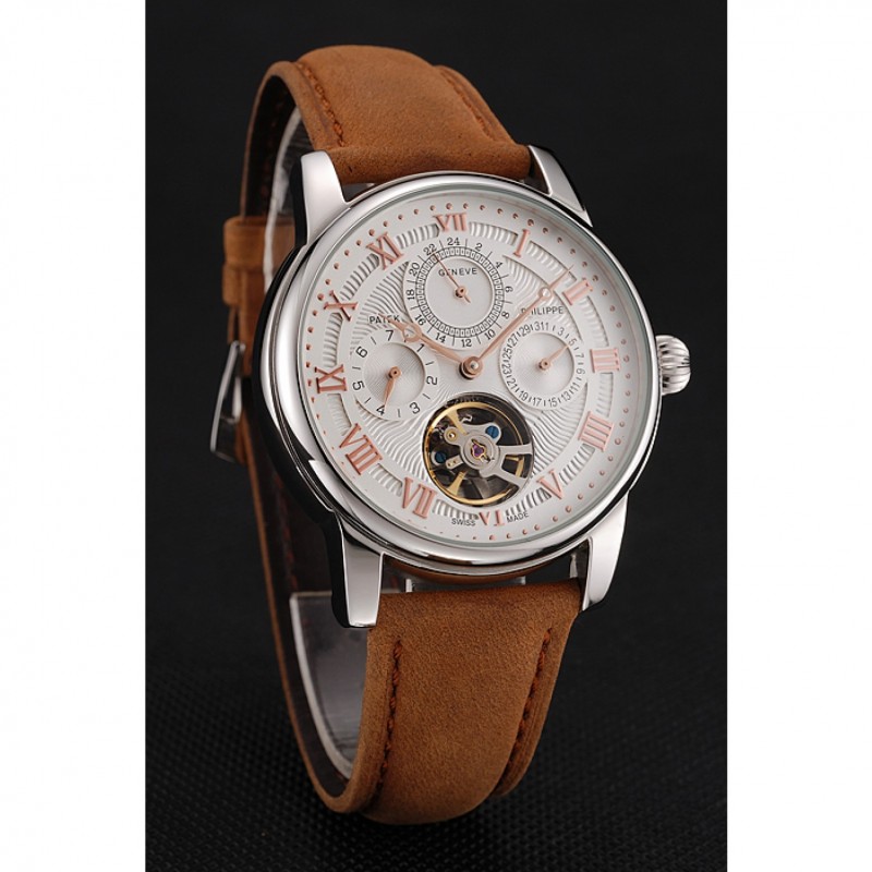 Patek Philippe Grand Complications 1453818 Automatic Kinetic Replica Watch, White Dial, Men's