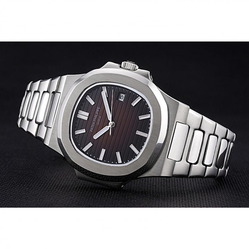 Patek Philippe Nautilus 622721 Automatic - Brushed Stainless Steel - Brown Dial - Replica Watch