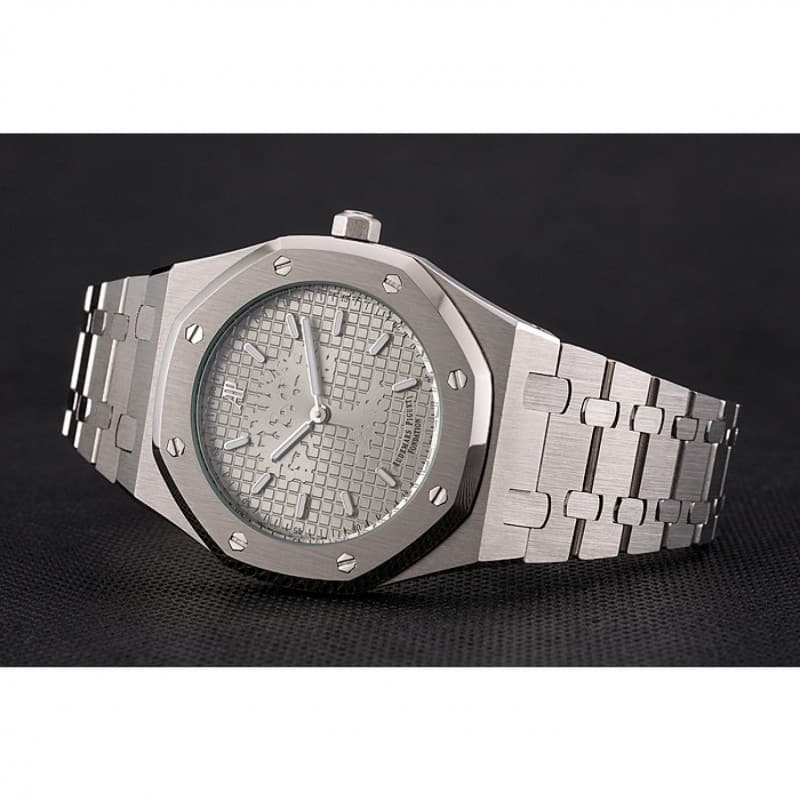 Audemars Piguet Royal Oak Replica Watch, Quartz Movement, Silver Dial, Brushed Steel Case, Model