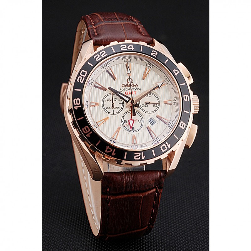 Omega Seamaster 622534 Replica Watch, 18k Rose-Gold Plated Case, Chronograph, Sapphire Crystal