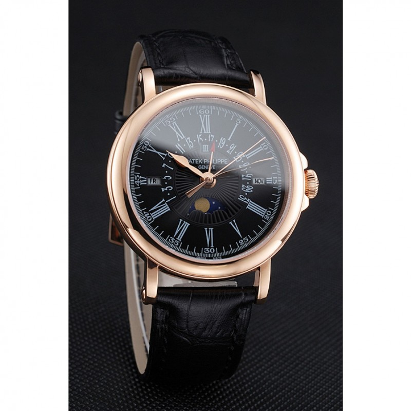 Patek Philippe 1454150 Automatic Quartz | 18k Rose-Gold Plated Case | Men's Replica Watch