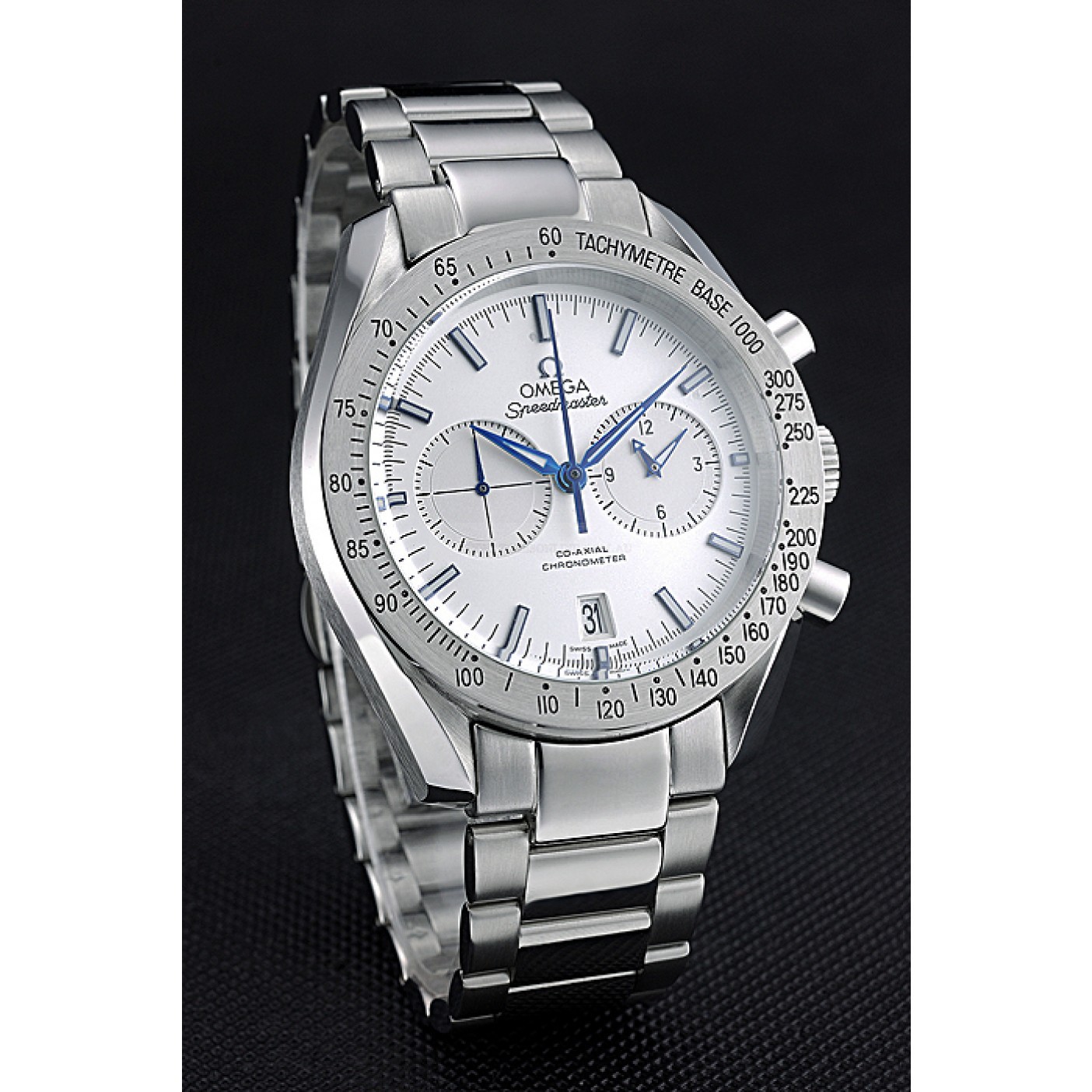 Omega Speedmaster Replica Watch, Quartz Movement, White Dial, Stainless Steel Case, 622798 Model