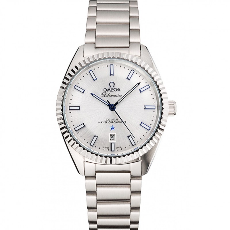 Omega Globemaster Constellation - Quartz Battery - Silver Dial - Men's Watch - 47 x 39 mm - Replica