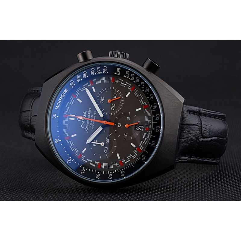 Omega Speedmaster Mark II Quartz Replica Watch, Black Dial, Ion-plated Case, 622814