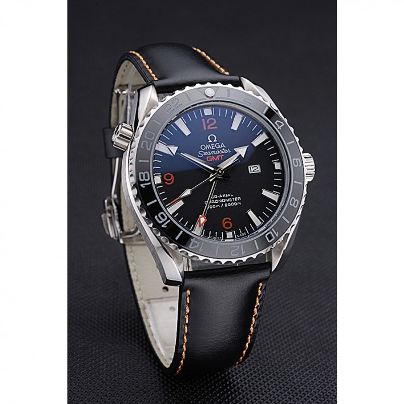 Omega Seamaster 622393 Kinetic Auto, Black Dial, Japanese, 50x44mm, Leather Strap, Replica Watch