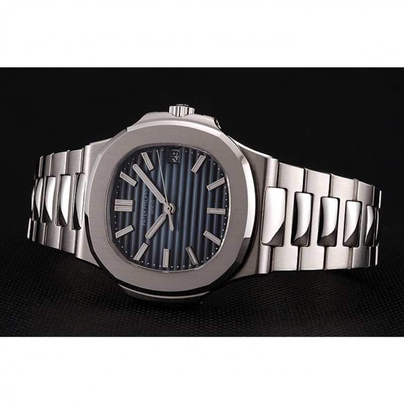 - PATEK PHILIPPE NAUTILUS 1453948 - AUTO - JAPANESE - POLISHED SS CASE - BLUE DIAL - REPLICA