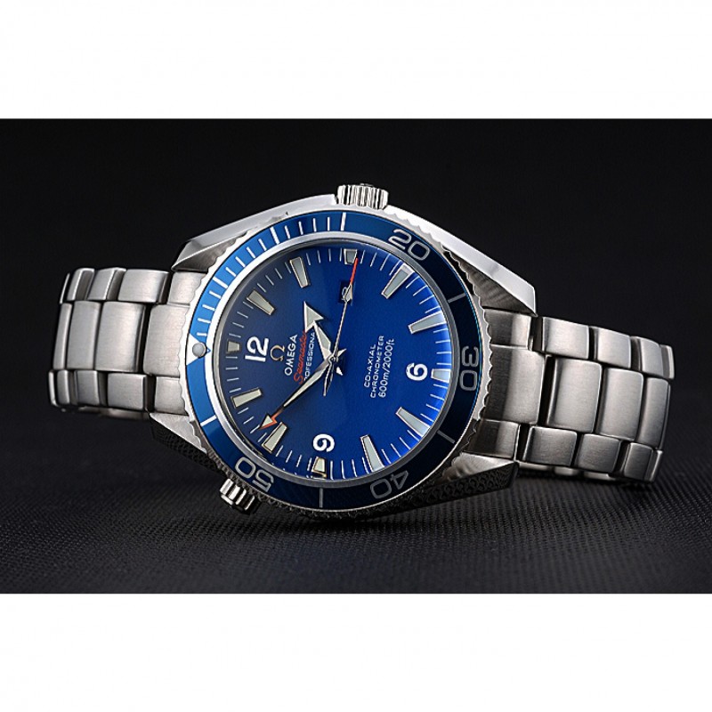 Omega Seamaster 622537 Replica Watch, Automatic Kinetic, Blue Ceramic Bezel, Brushed Steel Case &