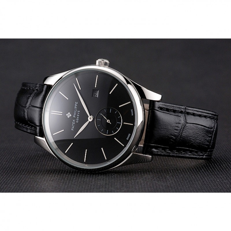 Patek Philippe Calatrava Replica Watch, Quartz, Black Dial, Stainless Steel Case, 48x40mm, Japanese