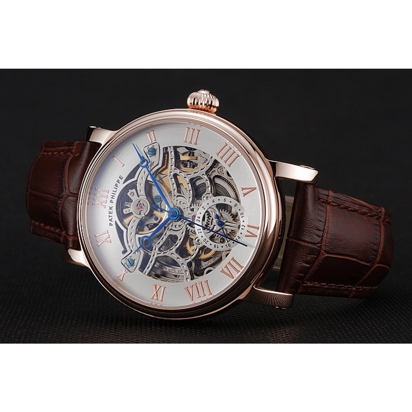 Patek Philippe Grand Complications 1453808 Replica Watch, Automatic, White Dial, Leather Band