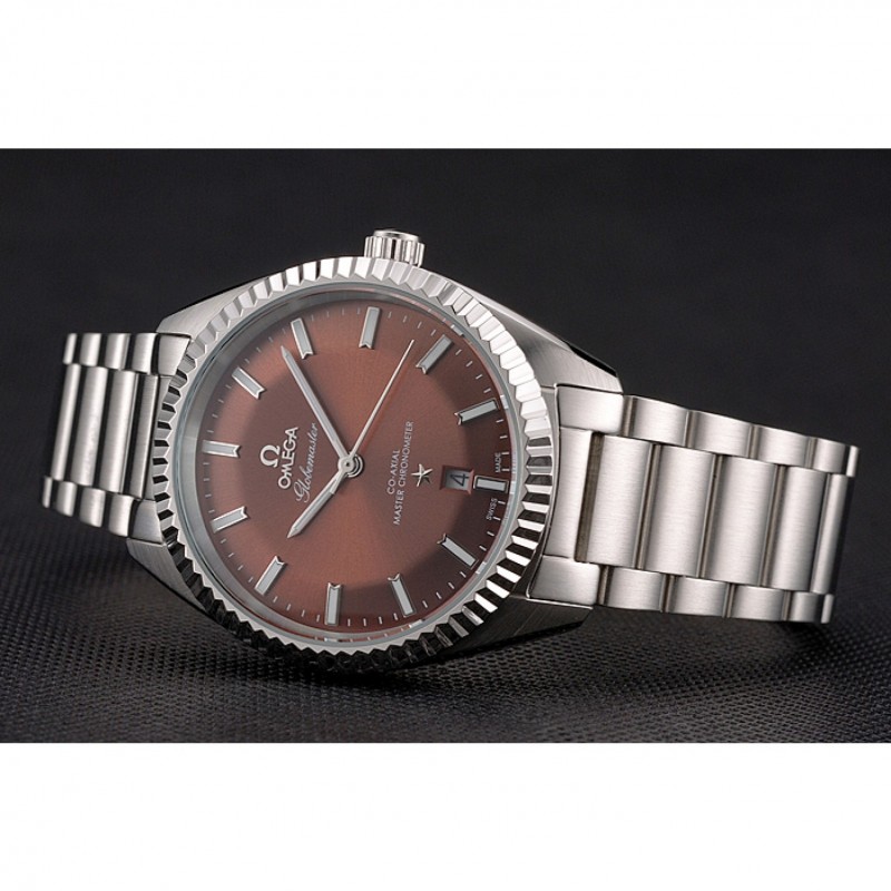 Omega Globemaster Constellation Quartz Watch, Brown Dial, Brushed Steel Case, Model