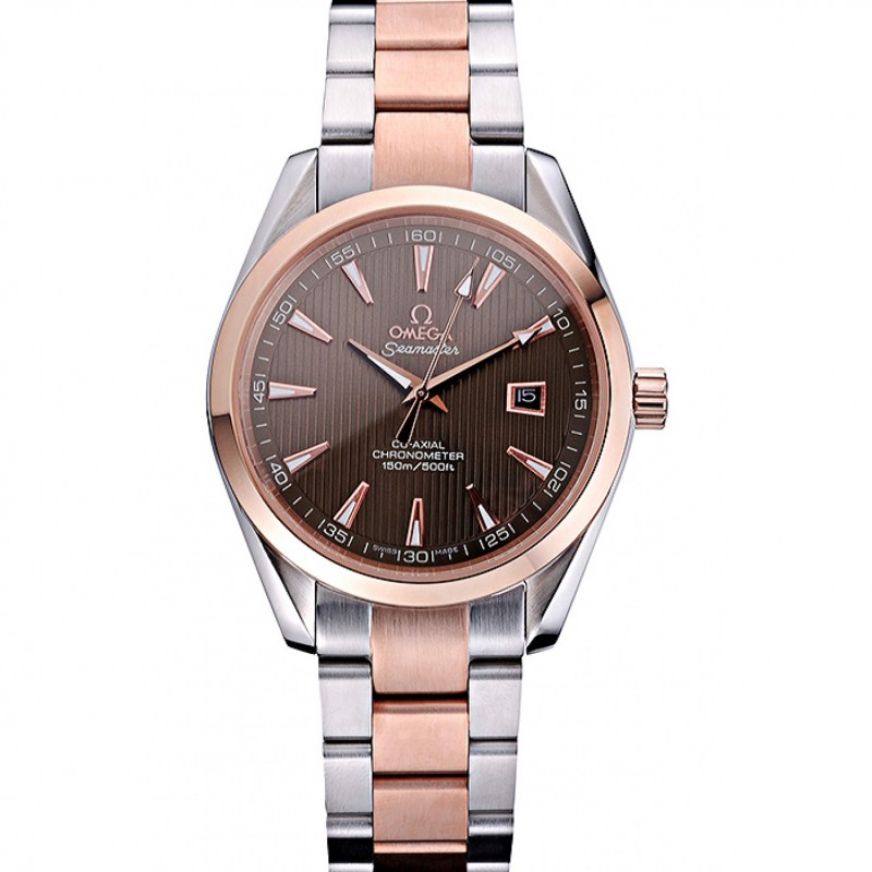 Omega Seamaster 622168 Replica Watch, Automatic Movement, Brown Dial, Brushed Stainless Steel Case