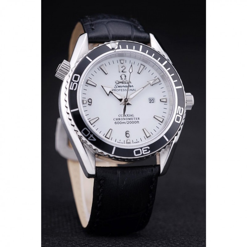 Omega Seamaster OM178 - Replica Watch - Japanese Quartz - Polished Stainless Steel Case - White