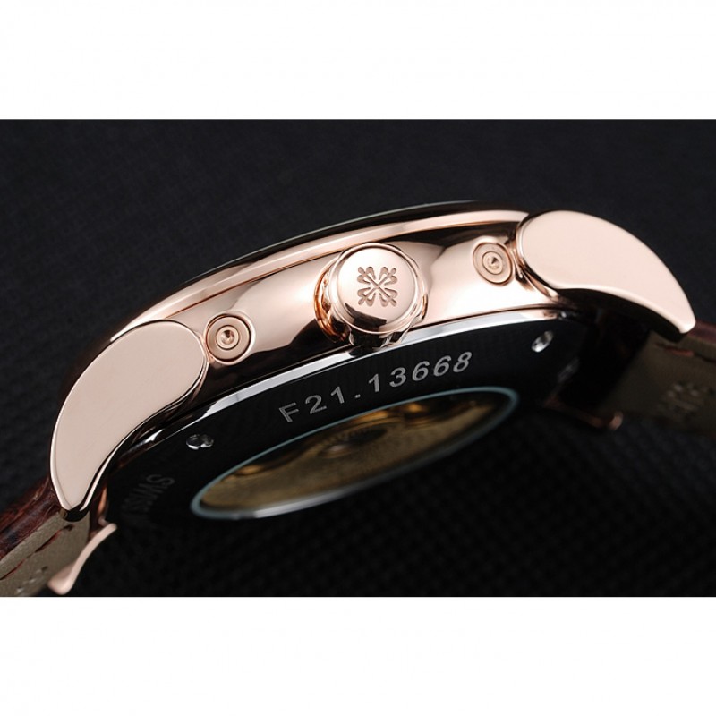 Patek Philippe 1454236 Complications Replica Watch, Automatic Movement, 18k Rose-Gold Plated, White