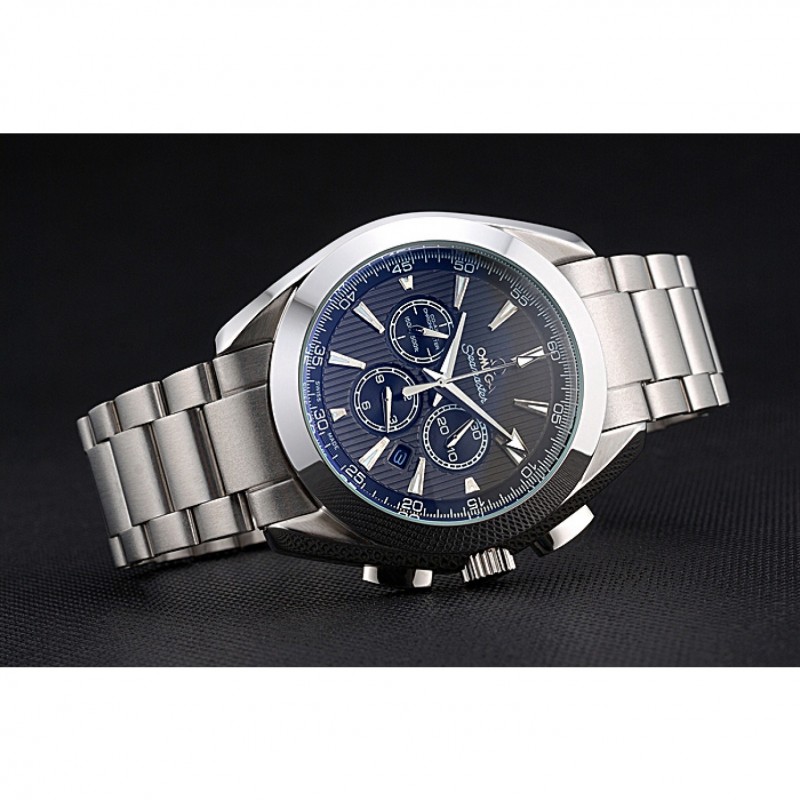 Omega Seamaster 622527 Replica Watch, Quartz, Silver Dial, Brushed Steel Case, Chronograph
