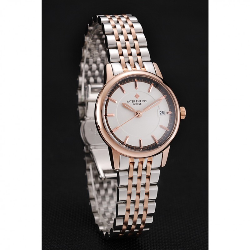 Patek Philippe Calatrava 1453832 Quartz Watch, White Dial, Women's, Stainless Steel Band