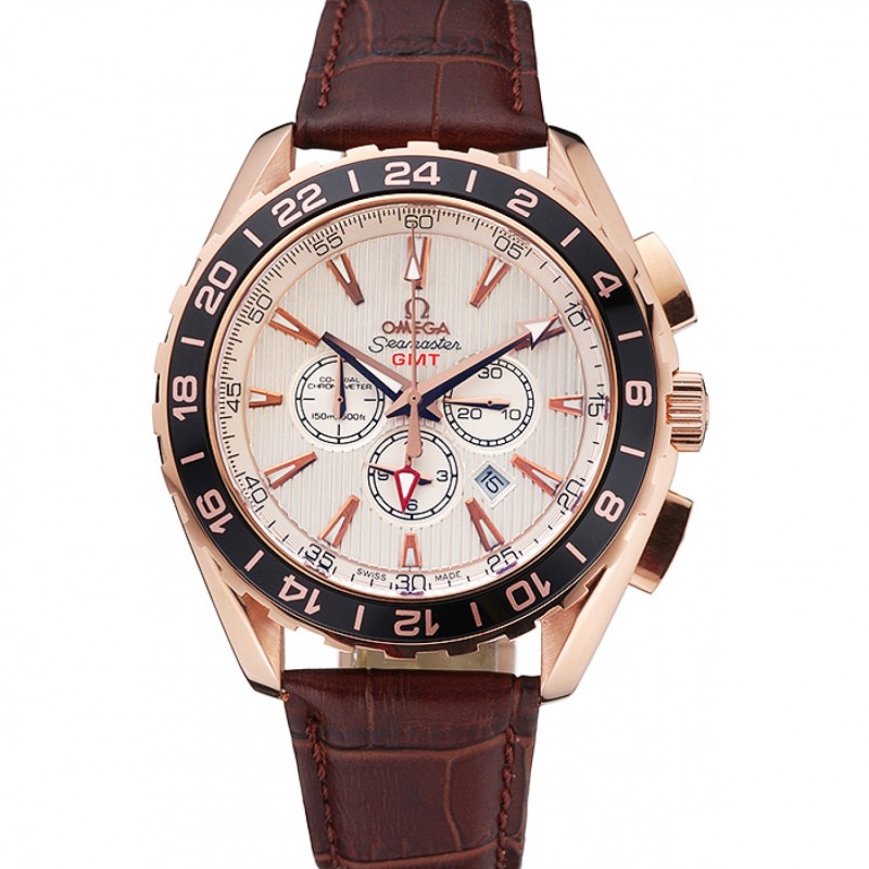 Omega Seamaster 622534 Replica Watch, 18k Rose-Gold Plated Case, Chronograph, Sapphire Crystal