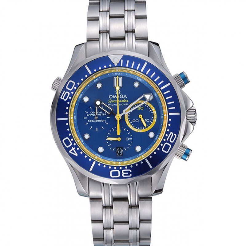 Omega Seamaster 622056 | Automatic | Brushed Steel | Blue Ceramic Bezel | Replica Watch