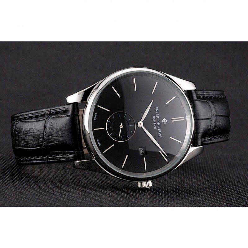 Patek Philippe Calatrava Replica Watch, Quartz, Black Dial, Stainless Steel Case, 48x40mm, Japanese