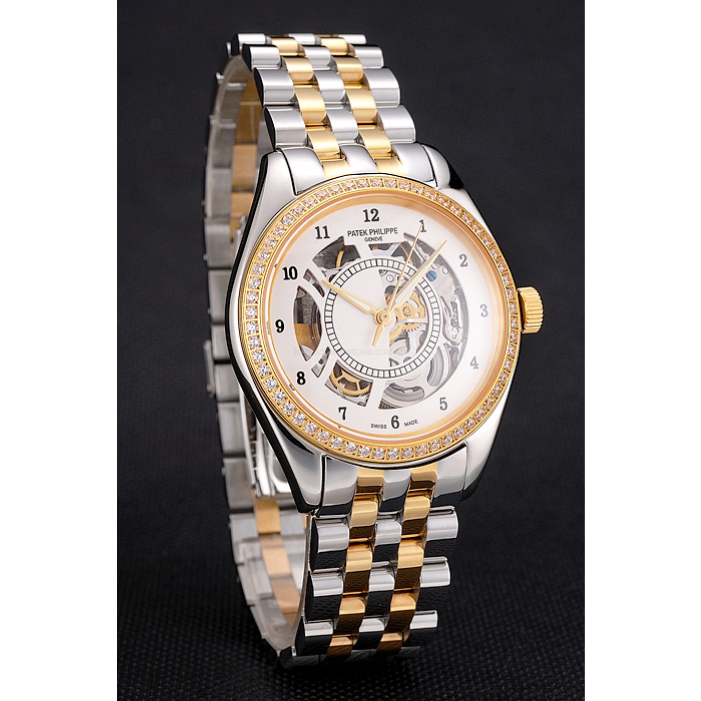 Patek Philippe Calatrava - Automatic - 48x37mm - Polished Stainless Steel - Diamond Bezel - 18k