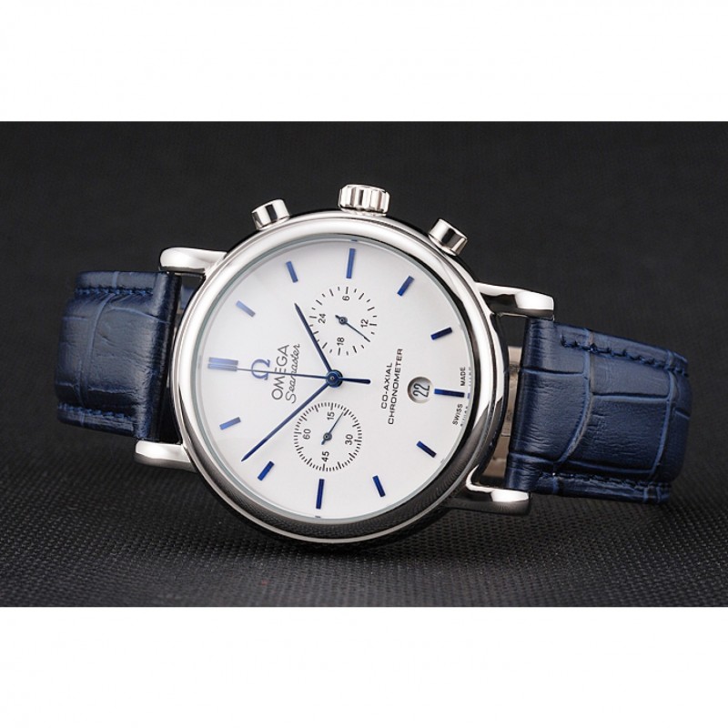 -OMEGA-SEAMASTER-QUARTZ-BLUE-LEATHER-STRAP-WHITE-DIAL-40X48MM Watch
