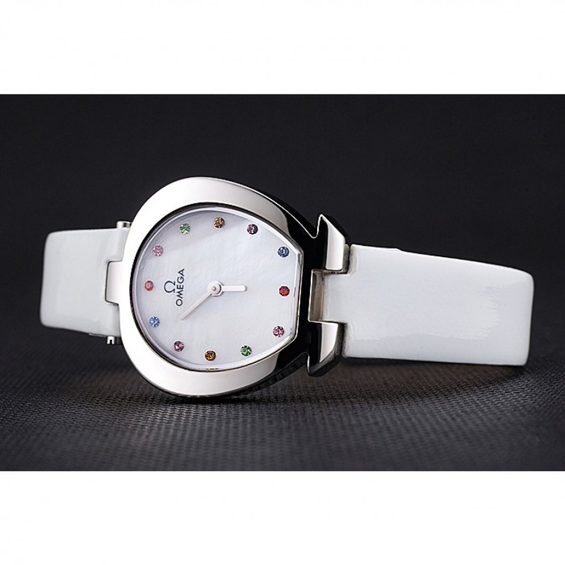 Omega Deville 622817 Replica Watch, Quartz, White Dial, Stainless Steel, Leather Strap