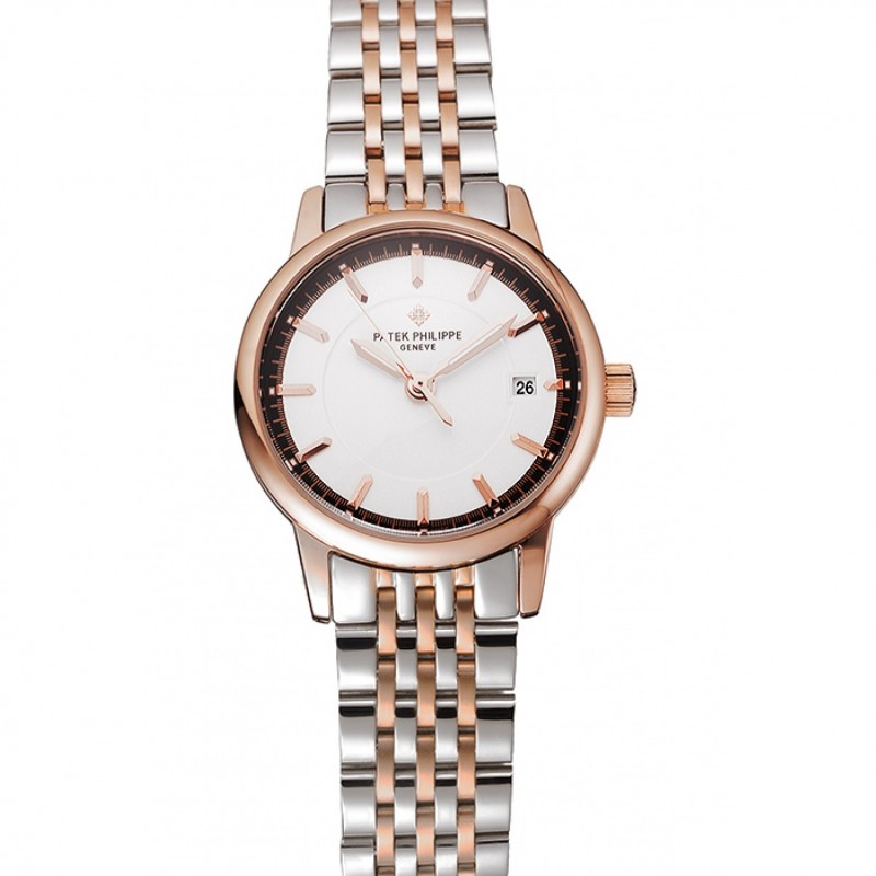 Patek Philippe Calatrava 1453832 Quartz Watch, White Dial, Women's, Stainless Steel Band
