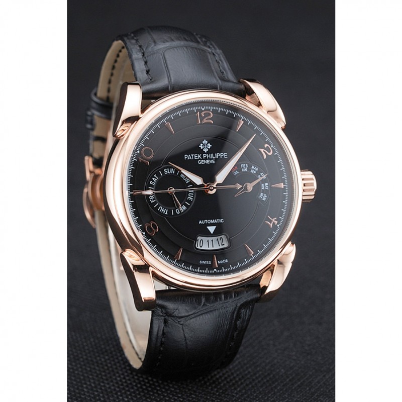 Patek Philippe 1454235 Kinetic Auto Silver Dial 18k Rose-Gold Plated Case Replica Watch