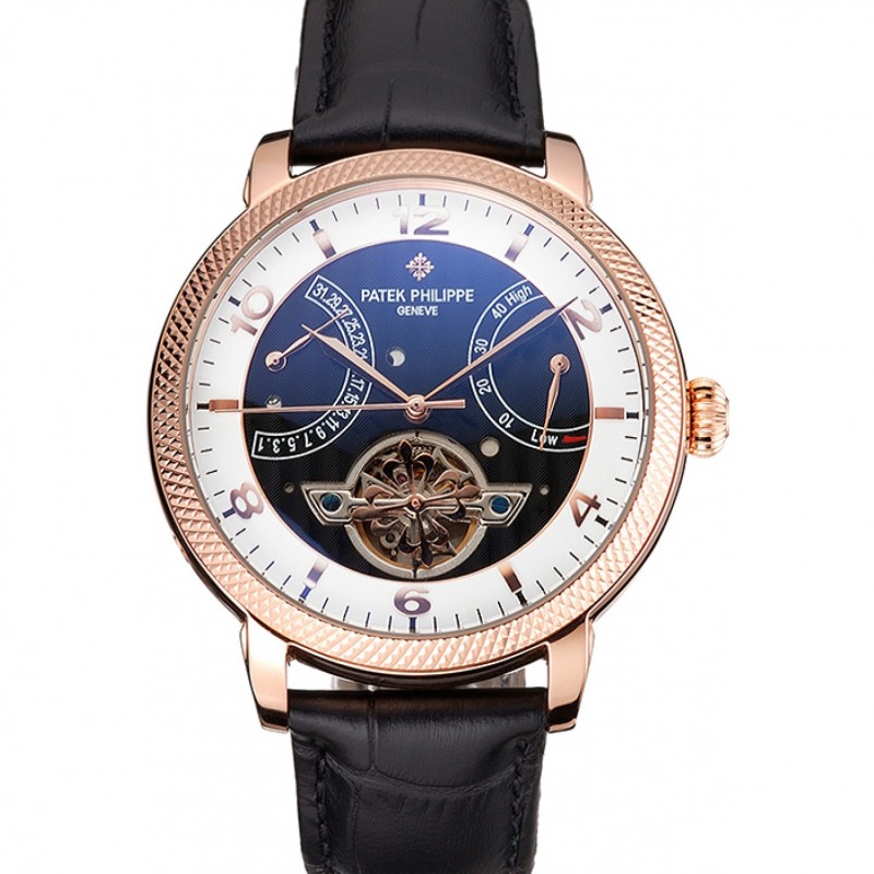 Patek Philippe Classic Tourbillon Power Reserve Replica Watch, Japanese Automatic, 18k Rose-Gold