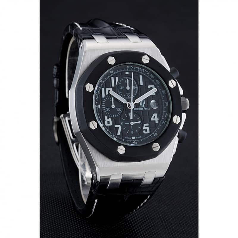 Audemars Piguet Royal Oak Offshore Replica Watch, Quartz Movement, Black Dial, Stainless Steel