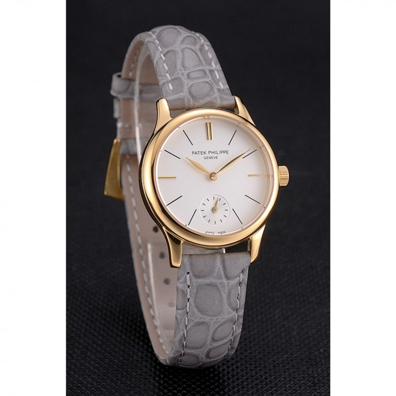 Patek Philippe Calatrava Replica Watch, Quartz, 18K Yellow Gold Plated, White Dial, Sapphire
