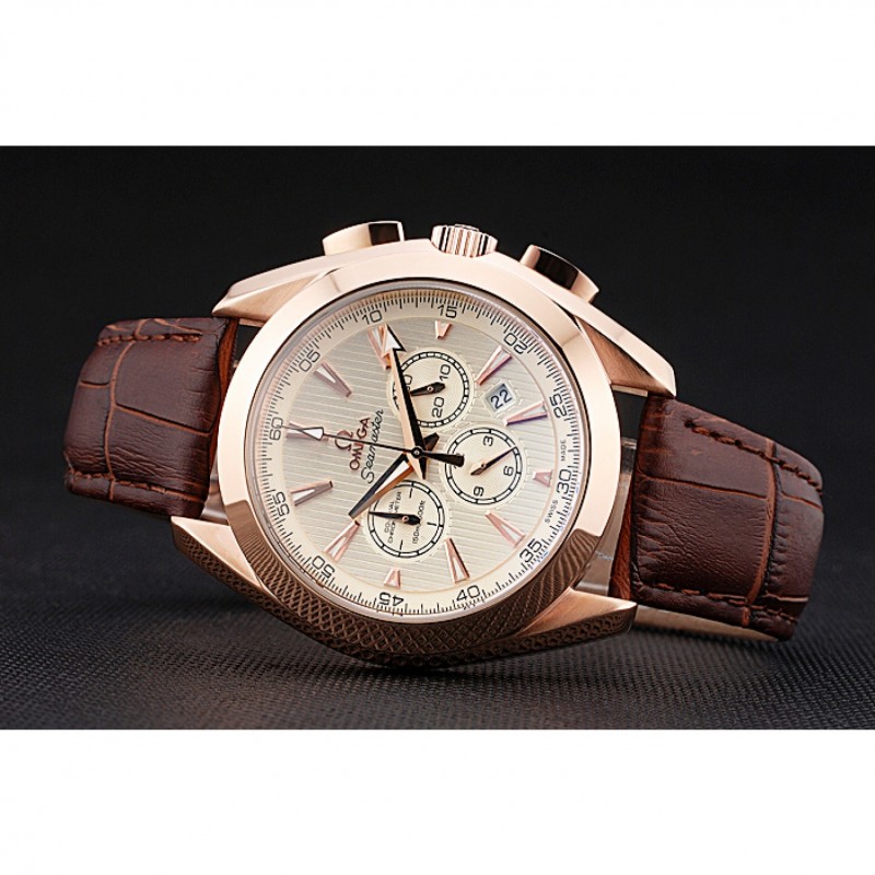 Omega Seamaster 622530 Replica Watch, White Dial, 18K Rose-Gold Plated Case & Bracelet