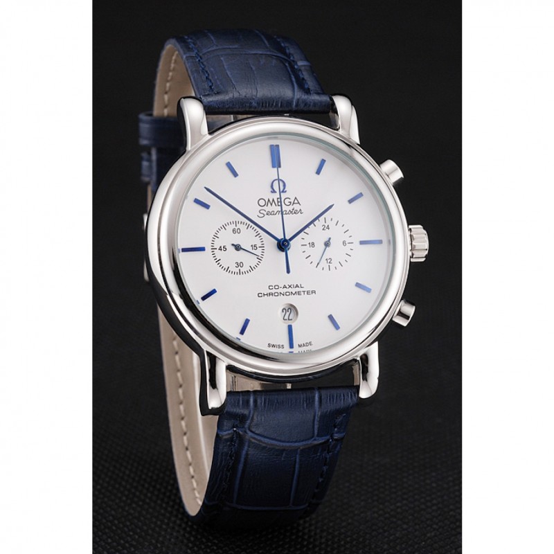 -OMEGA-SEAMASTER-QUARTZ-BLUE-LEATHER-STRAP-WHITE-DIAL-40X48MM Watch
