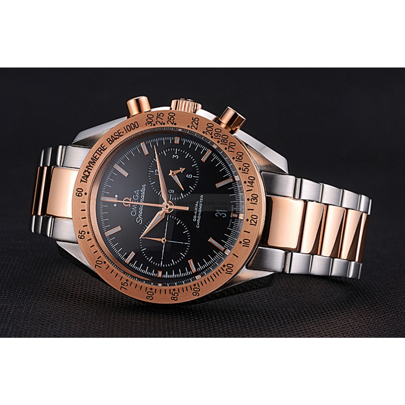 Omega Speedmaster 622804 Replica Watch, Quartz Movement, 18k Rose-Gold Plated Case & Bracelet