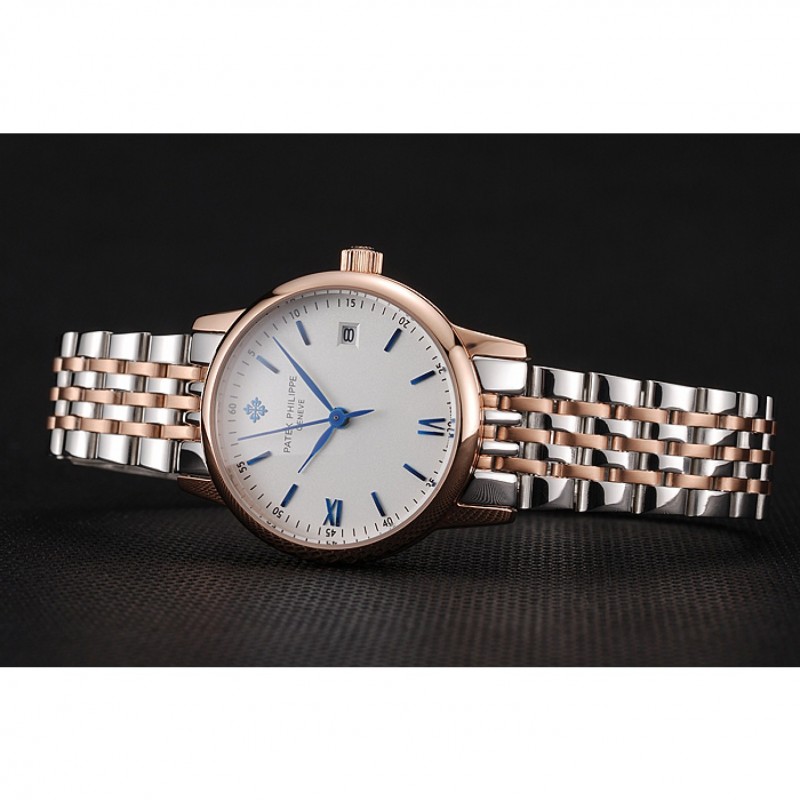 Patek Philippe Calatrava Quartz - Women's - White Dial - Stainless Steel - Butterfly Clasp