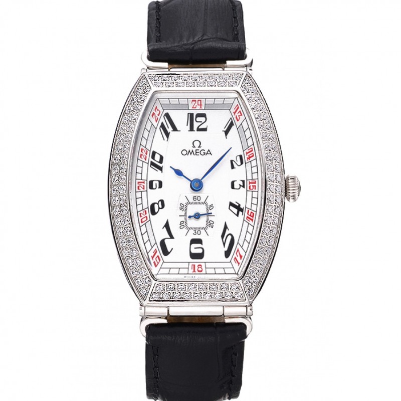 Omega Sochi Petrograd 622823 Replica Watch, Automatic, White Dial, Polished Steel Case, Diamond
