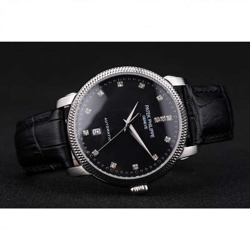 Patek Philippe Calatrava 7661 | Automatic | Polished Stainless Steel Case | Black Crocodile Leather