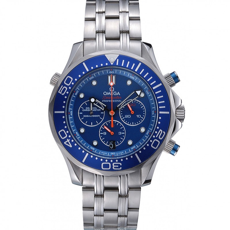 Omega Seamaster 622055 Replica Watch, Silver Dial, Blue Ceramic Bezel, Automatic Movement