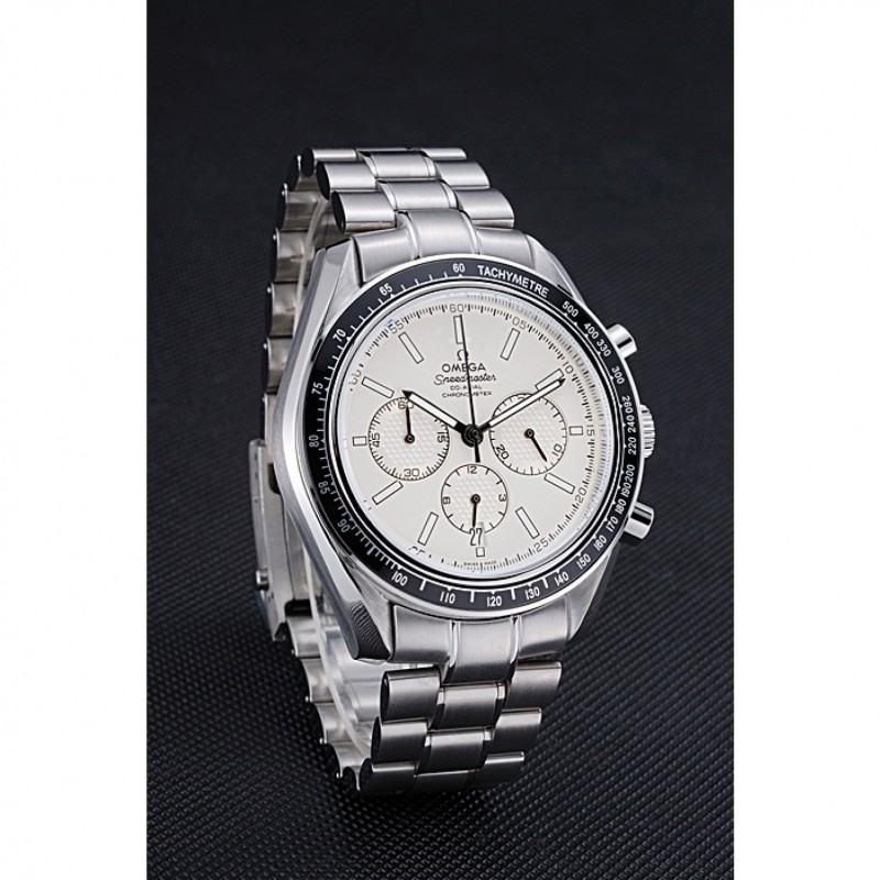 Omega Speedmaster Replica Watch, Automatic Kinetic Movement, White Dial, Brushed Steel Case, Model