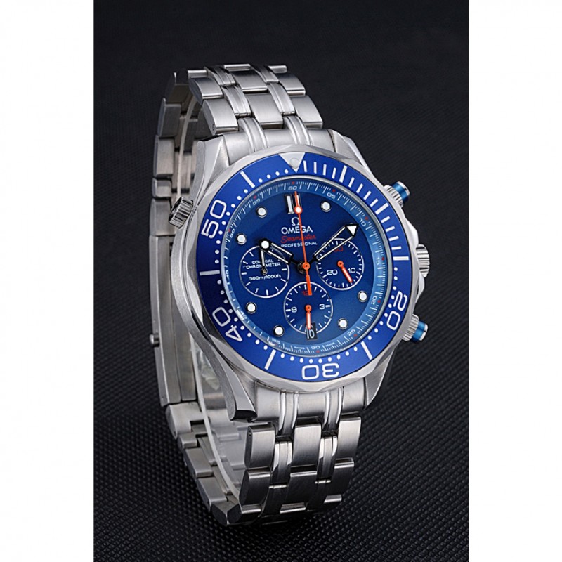 Omega Seamaster 622055 Replica Watch, Silver Dial, Blue Ceramic Bezel, Automatic Movement
