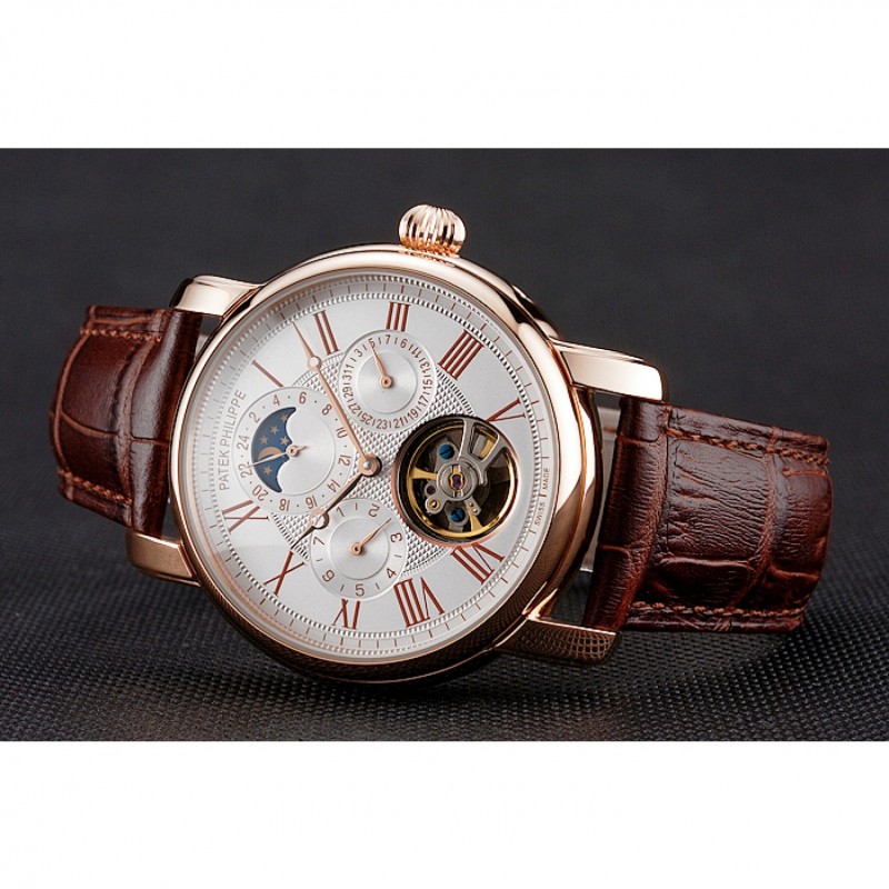 Patek Philippe Grand Complications Moonphase, Automatic, 18k Rose-Gold Plated, White Dial, Replica