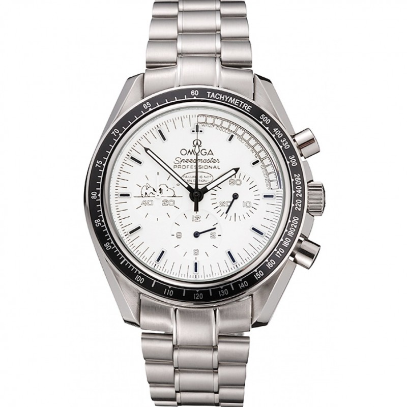 Omega Speedmaster Replica Watch, Japanese Quartz, Brushed Stainless Steel Case, Tachymeter Bezel