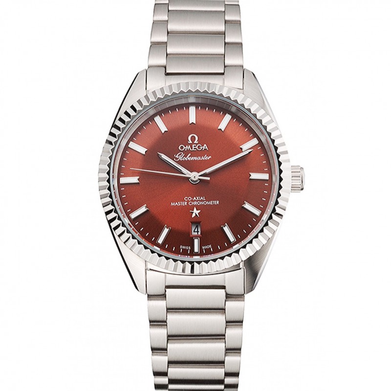 Omega Globemaster Constellation Quartz Watch, Brown Dial, Brushed Steel Case, Model