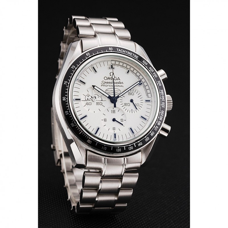 Omega Speedmaster Replica Watch, Japanese Quartz, Brushed Stainless Steel Case, Tachymeter Bezel
