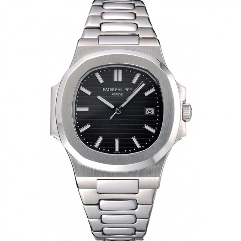 Patek Philippe Nautilus 622719 Replica Watch Automatic Japanese Movement Brushed Steel Case Black