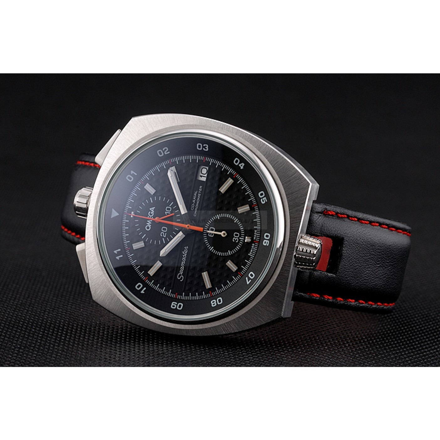 Omega Seamaster Replica Watch, 622826, Quartz, Black Dial, Stainless Steel Case, Chronograph, Black