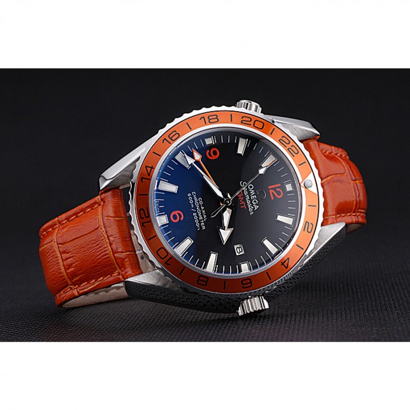 -OM-622395 Seamaster 52x43mm Black Dial Automatic Japanese Leather Strap Watch